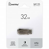 Флеш-накопитель USB 3.0  32GB  Smart Buy  MC35  (Type-C / Type-A)  металл (SB32GBMC35)