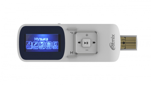 Плеер MP3 RITMIX RF-3490 4GB White НА ФЛЭШ ПАМЯТИ (КАРТЕ) (1/20) (15120042) фото 3