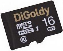 Карта памяти MicroSD  16GB  DiGoldy Class 10 без адаптера (DG0016GCSDHC10-W/A-AD)