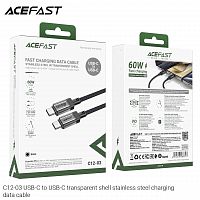 Кабель Type-C - Type-C ACEFAST C12-03, 1.2м, круглый, 3.0А, нейлон, 60W, цвет: чёрный (1/24/192) (6974316283317)