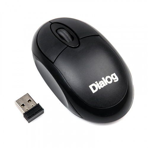 Беспроводная мышь DIALOG MROC-10U Comfort RF 2.4G Optical - 3 кнопки + ролик прокрутки, USB, черный (1/48)