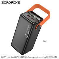 Мобильный аккумулятор Аккумулятор внешний Borofone BJ66A Magnifico, 50000mAh, пластик, PD20Вт, 2 USB выхода, Type-C, цвет: чёрный (1/12) (6941991115158)