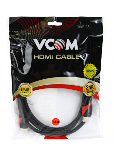 Кабель HDMI 19M/M ver. 2.0, 2 фильтра, 1.8m VCOM <CG525D-R-1.8> (1/45) фото 3