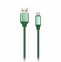 Дата-кабель Smartbuy MicroUSB кабель в нейлон. оплетке Socks, 1 м., <2А, зелен.(iK-12NS green)