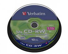 Диск VERBATIM CD-RW 80 (12x) CB-10 (200) (43480)