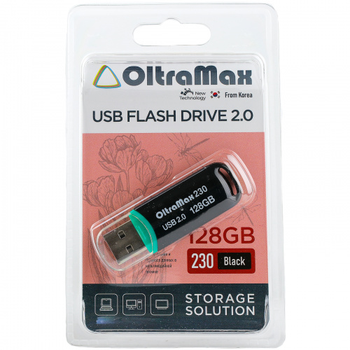 Флеш-накопитель USB  128GB  OltraMax  230  чёрный (OM-128GB-230-Black) фото 3