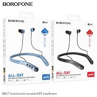 Наушники внутриканальные Borofone BE67 Sound, пластик, микрофон, bluetooth 5.4, цвет: синий (1/90) (6941991111709)