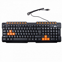 Клавиатура проводная RITMIX RKB-151, USB, черная/оранжевая (1/20) (15119381)