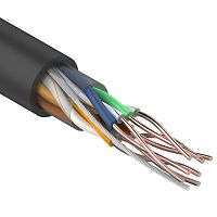 Кабель витая пара U/UTP, CAT 5e, ZH нг(А)-HF, 4PR, 24AWG, OUTDOOR, SOLID, черный, 305 м, REXANT (1/2) (01-0065)