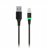 Кабель SMART BUY  USB - 8-pin для Apple, черный, 1м, до 2 А, магнитный наконечник (iK-510mt-2)