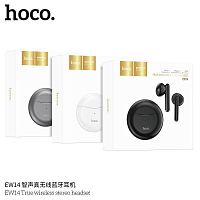 Наушники внутриканальные HOCO EW14, True, Bluetooth, цвет: чёрный (1/21/126) (6931474765499)