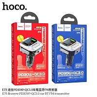FM-трансмиттер HOCO E75 Bravery, Bluetooth, 2 USB, 1 Type-C, PD30Вт, пластик, дисплей, цвет: чёрный (1/120) (6931474795151)
