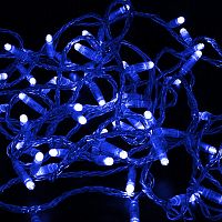 Гирлянда NEON-NIGHT Нить 10м, с эффектом мерцания, прозрачный ПВХ, 24В, цвет: Синий (1/40) (305-253)