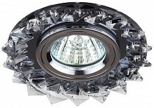 Светильник ЭРА MR16 DK44 BK/WH/CH, декор "острые кристаллы" ,12V/220V, 50W, черный/прозрачный/х (C0043840)