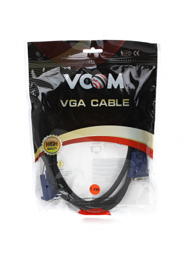 Кабель VCOM монитор-SVGA card (15M-15M), 2 фильтра, 1.8 м. (1/45) (VVG6448-1.8MO) фото 3