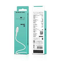 Кабель USB - Type-C Borofone BX16 Easy, 1.0м, круглый, 3.0A, силикон, цвет: белый (1/648) (6957531099468)