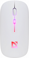 Беспроводная мышь DEFENDER Touch MM-997, 2.4+BT,RGB,500mAh,бесшумн, белый (1/100) (52998)