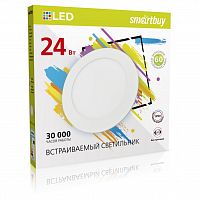 Светильник светодиодный SMARTBUY даунлайт встраиваемый круглый белый 24w/6500K/IP20 (SBL-DL-24-65K) (1/20)