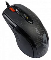 Мышь проводная игровая A4TECH V-Track F5 лазерная (3000dpi) USB (6but), черный/рисунок (1/20)