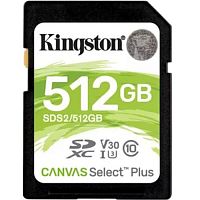 Карта памяти SDXC  512GB  Kingston Class 10 UHS-I U3 V10 Canvas Select Plus (100 Mb/s) (SDS2/512GB)