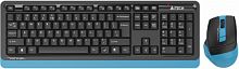 Комплект беспроводной Клавиатура + Мышь A4Tech Fstyler FG1035, USB Multimedia, (FG1035 NAVY BLUE), клав:черная/синий мышь:черная/синий