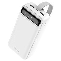 Мобильный аккумулятор Аккумулятор внешний Borofone BJ14B, Freeway, 30000mAh, пластик, дисплей, 2 USB выхода, Type-C, 2.0A, цвет: белый (1/37) (6974443386028)