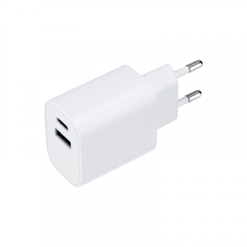 Сетевое зарядное устройство REXANT USB + Type-C, 5V, 2.4 A, белое (1/100) (16-0296) фото 2