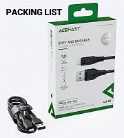 Кабель USB - 8 pin ACEFAST C3-02, 1.2м, круглый, 2.4А, пластик, 20W, цвет: чёрный (1/24/192) (6974316280828)