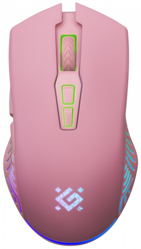 Беспроводная игровая мышь DEFENDER Pandora GM-502, 7кнопок,3200dpi,500мАч, розовый (1/60)  (52501)