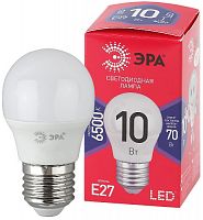 Лампа светодиодная ЭРА RED LINE LED P45-10W-865-E27 R E27 / Е27 10Вт шар холодный дневной свет (10/100/3600) (Б0045355)