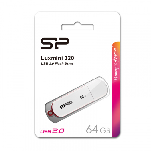 Флеш-накопитель USB  64GB  Silicon Power  LuxMini 320  белый (SP064GBUF2320V1W) фото 5