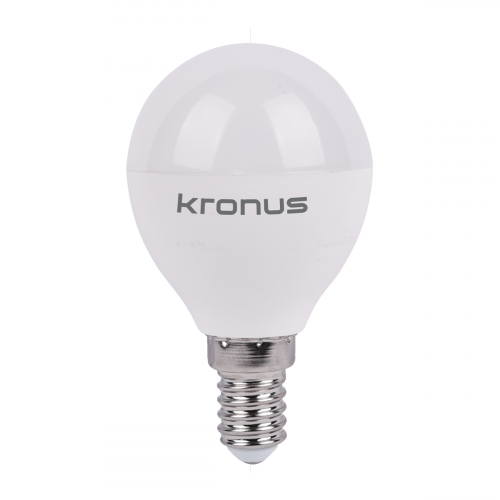 Лампа светодиодная KRONUS G45 шар 9,5 Вт 220V 6000K E14 холодный свет (10/100) (KRS-01-0048) фото 3