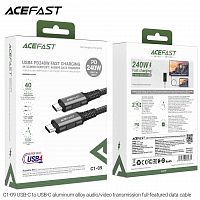 Кабель Type-C - Type-C ACEFAST C1-09, 1.0м, круглый, 5.0А, ткань, 240W, цвет: чёрный (1/24/192) (6974316282631)