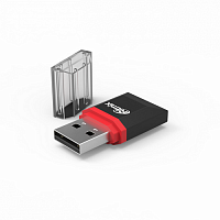 Картридер RITMIX CR-2010, USB 2.0, microSD, черный (1/120) (15119266)