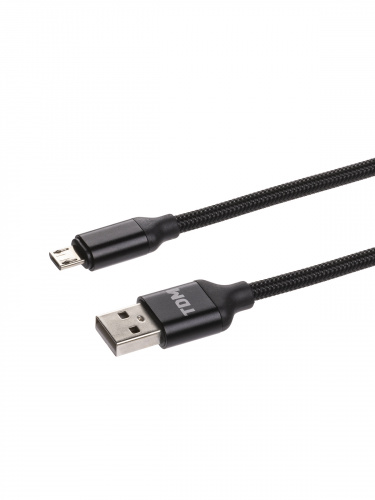Дата-кабель TDM ДК 8, USB - USB Type-C, 1 м, тканевая оплетка, черный, (1/200) (SQ1810-0308) фото 3