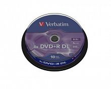 Диск VERBATIM DVD+R 8.5 GB (8х) CB-10 Dual Layer (200) (43666)
