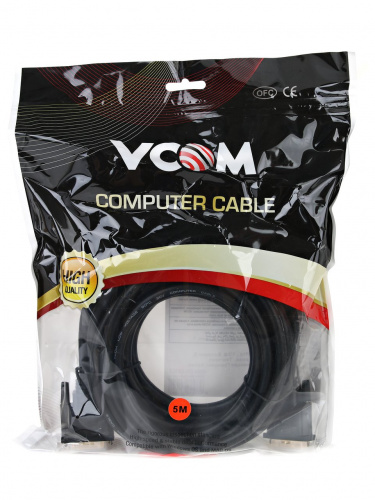 Кабель DVI-DVI Dual Link (25M-25M), 5m, 2 фильтра VCOM <VDV6300-5M> (1/25) фото 3