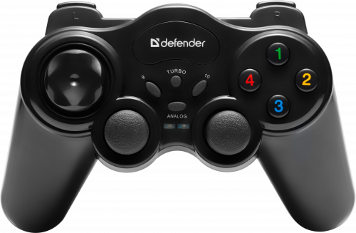 Беспроводной геймпад DEFENDER Game Master Wireless, 2 дж, 10 кн, USB, черный (1/20) (64257) фото 2