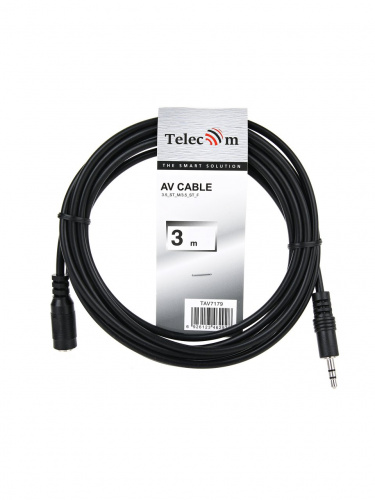 Кабель удлинительный TELECOM 3.5 Jack (M) / 3.5 Jack (F), стерео, аудио, 3 м. (1/200) (TAV7179-3M) фото 3