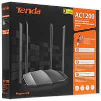 Роутер TENDA AC8, гигабитный AC, 1200Мбит, 4X5дБи антенны, MU-MIMO, Beamforming+, 1х1000Мбит/с WAN, 4x1000Мбит/с LAN, черный (1/10)