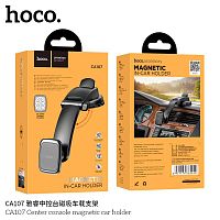 Держатель автомобильный HOCO CA107 Center, для смартфона, пластик, стекло, торпедо, цвет: чёрный (1/66) (6931474765444)