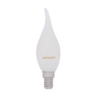 Лампа светодиодная REXANT филаментная Свеча на ветру CN37 9,5 Вт 915 Лм 2700K E14 матовая колба (10/100) (604-113)