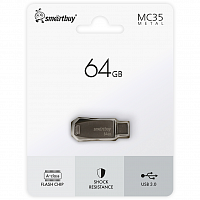 Флеш-накопитель USB 3.0  64GB  Smart Buy  MC35  (Type-C / Type-A)  металл (SB64GBMC35)