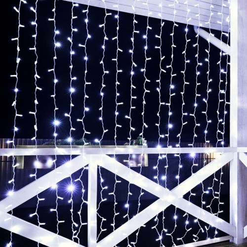Гирлянда NEON-NIGHT "Светодиодный Дождь" 2х3м, постоянное свечение, прозрачный провод, 230 В, диоды БЕЛЫЕ, 448 LED (1/6) (235-155-6) фото 9