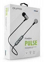 Гарнитура Qumo Freedom Pulse BT-0010, темно-серая, Bluetooth 4.2, 70 мА-ч (21777)