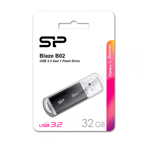 Флеш-накопитель USB 3.0  32GB  Silicon Power  Blaze B02  чёрный (SP032GBUF3B02V1K) фото 13