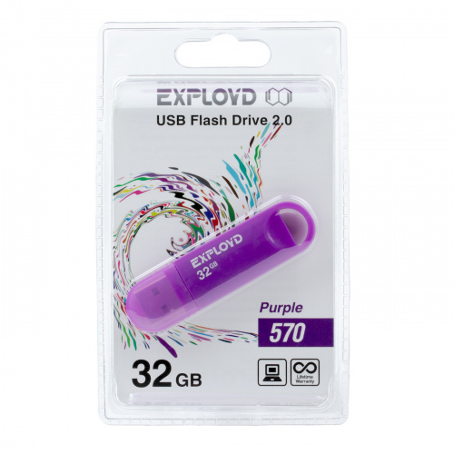 Флеш-накопитель USB  32GB  Exployd  570  пурпурный (EX-32GB-570-Purple) фото 5