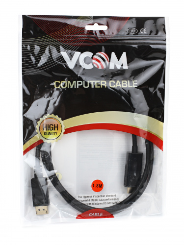 Кабель-переходник VCOM DisplayPort => HDMI M, 1.8 м. (1/60) (CG494-B) фото 3